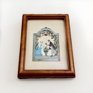 Wilhelm Schweizer‎ German Pewter  Hand Painted Wall Plaque Rose For You Framed